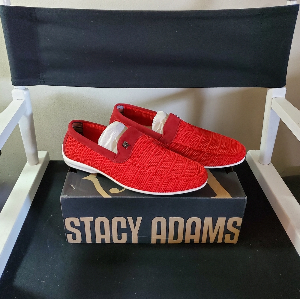 STACY ADAMS Ciran Textile Slip On Driving 7.5 Red